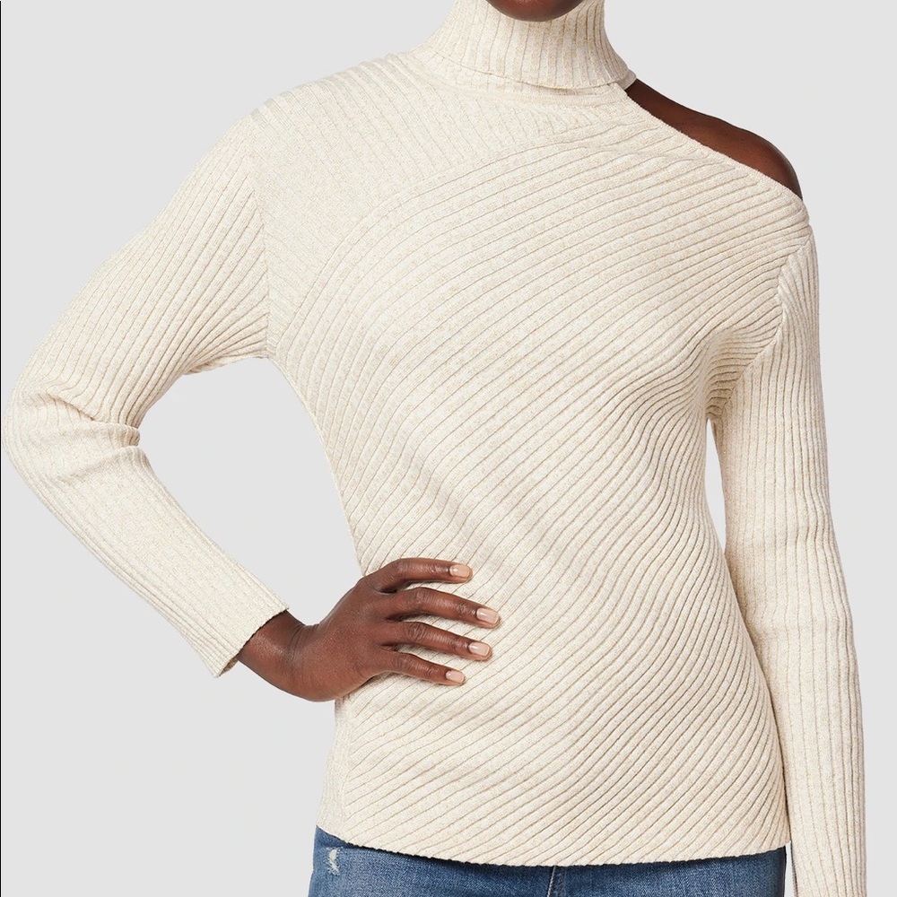 ✨NWT✨ Hudson Jeans Cut Out Shoulder Sweater in Gardenia